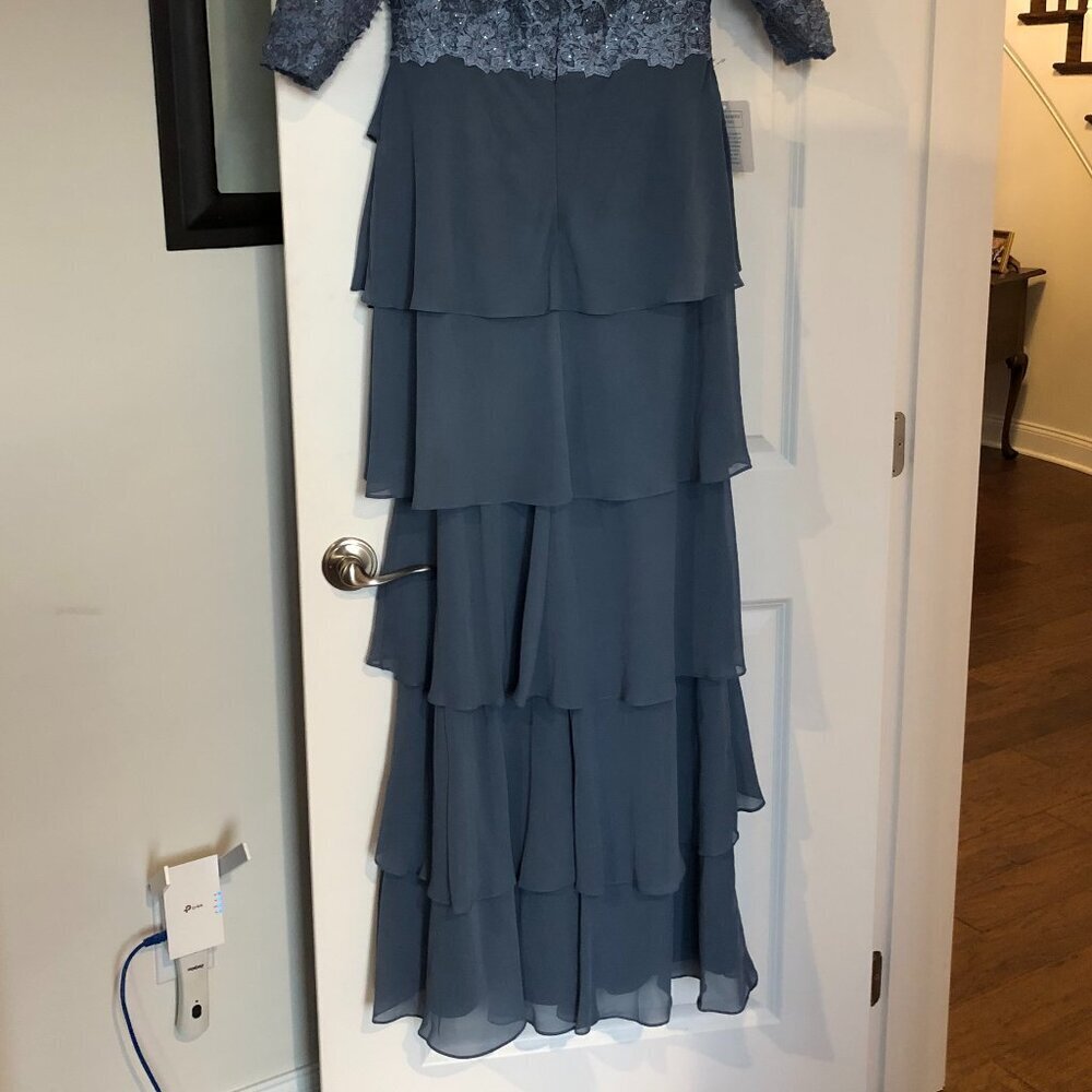 SALE NWT Marsoni by Colors MV1244 Chiffon Mother of the Bride Slate Blue Size 12 - Picture 10 of 10
